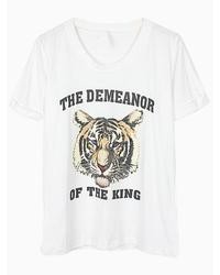 Choies White Short Sleeve T Shirt In Tiger Print