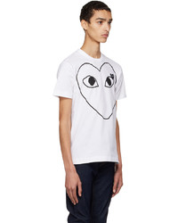 Comme Des Garcons Play White Sketch Heart T Shirt