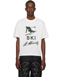 Bally White Ski St Moritz T Shirt