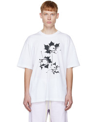 TheOpen Product White Skull Leaf T Shirt