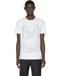 Alexander McQueen White Skull Tattoo T Shirt