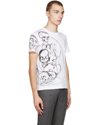 Alexander McQueen White Skulls And Lines T Shirt