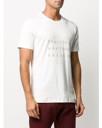 Brunello Cucinelli White Slogan T Shirt