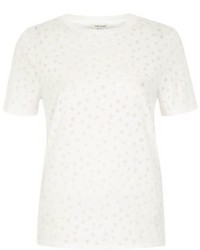River Island White Star Print Burnout T Shirt