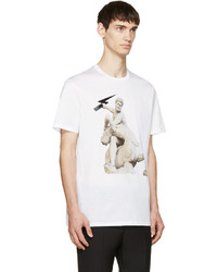 Neil Barrett White Statue Print T Shirt
