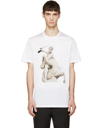 Neil Barrett White Statue Print T Shirt