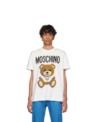 Moschino White The Sims Edition Pixel Teddy T Shirt