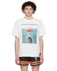 Stolen Girlfriends Club White Universal Pictures Edition Jaws Poster T Shirt