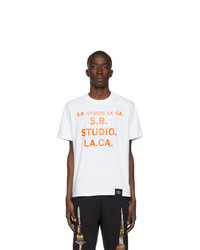 S.R. STUDIO. LA. CA. White Unlimited Srs Double Logo Basic T Shirt