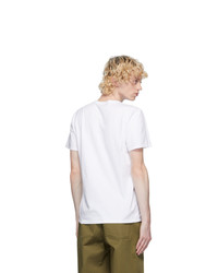 MAISON KITSUNÉ White Velvet Fox Head T Shirt