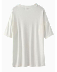 Choies White Wolf Print T Shirt