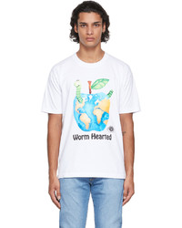 Online Ceramics White Worm Hearted T Shirt