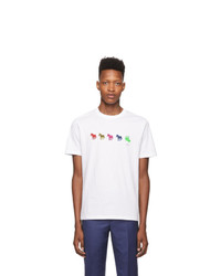 Ps By Paul Smith White Zebra Repeat T Shirt