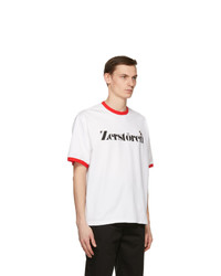 Undercover White Zerstoren Print T Shirt