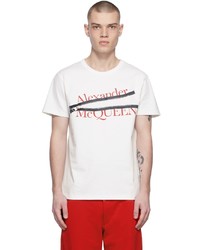 Alexander McQueen White Zip Logo T Shirt