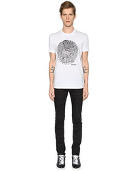 DSQUARED2 Wood Printed Cotton Jersey T Shirt