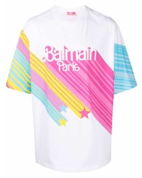 Balmain X Barbie Logo Print Short Sleeved T Shirt