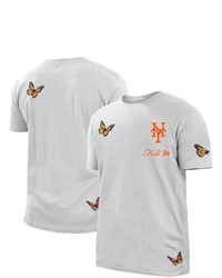 New Era X Felt White New York Mets Butterfly T Shirt