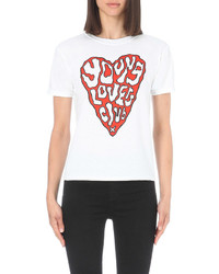 Young Lovers Club Heart Print Cotton Jersey T Shirt