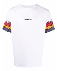 Missoni Zigzag Trim Logo Print Round Neck T Shirt