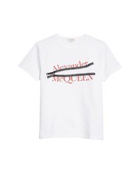Alexander McQueen Zip Logo Graphic Tee