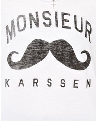 Zoe Karssen T Shirt With Moustache Print