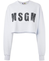 MSGM Logo Print Cropped Sweatshirt