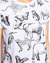 Asos Petite Crop T Shirt In Safari Print