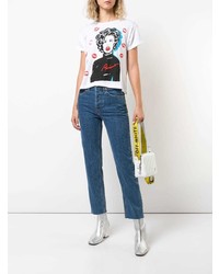 RE/DONE Cropped Printed T Shirt