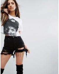 PrettyLittleThing Graphic Print Crop Top