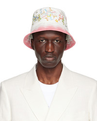 Casablanca White Pink Printed Denim Bucket Hat