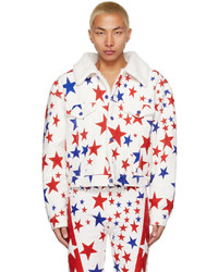 ERL White Star Print Denim Jacket