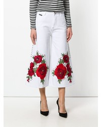 Philipp Plein Embroidered And Studded Cropped Flare Jeans