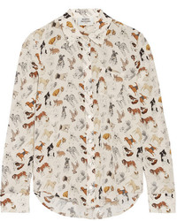 Finds Silken Favours Puppy Passion Printed Silk Crepe Shirt