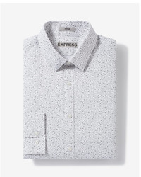 Express Fitted Small Floral Print Dress Shirt