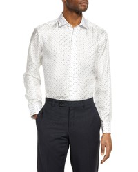 Eton Slim Fit Geometric Print Silk Shirt In At Nordstrom