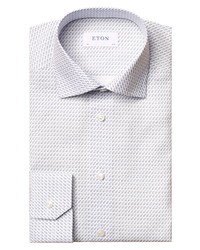 Eton Slim Fit Rocket Print Dress Shirt