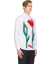 Marni White Painted Tulip Print Shirt