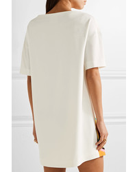 Moschino Boutique Printed Crepe De Chine Mini Dress White