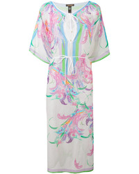 Roberto Cavalli Floral Print Semi Sheer Dress