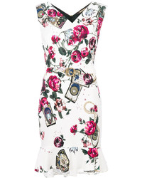 Roberto Cavalli Roses Print Belted Dress