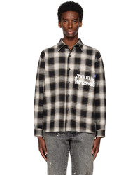 White Print Flannel Long Sleeve Shirt