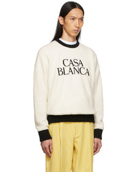 Casablanca Black Off White Colorblock Embroidered Sweatshirt
