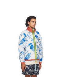 Brain Dead Blue And White The North Face Edition Zip Up Sweater