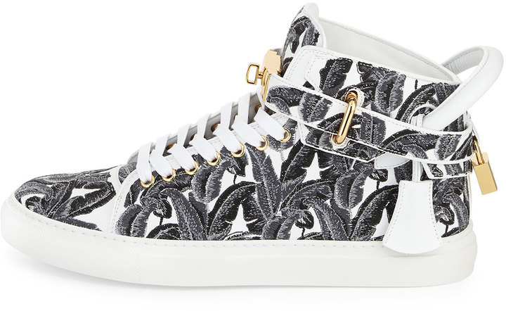 Buscemi 100mm Palm High Top Sneaker Blackwhite 1 290 Bergdorf