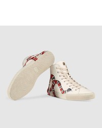 Gucci Leather High Top With Kingsnake