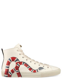 Gucci Leather High Top With Kingsnake