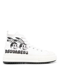 DSQUARED2 Logo Print High Top Sneakers