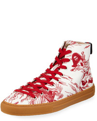 Gucci Sea Storm Print High Top Sneaker Redwhite