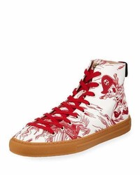 Gucci Sea Storm Print High Top Sneaker Redwhite